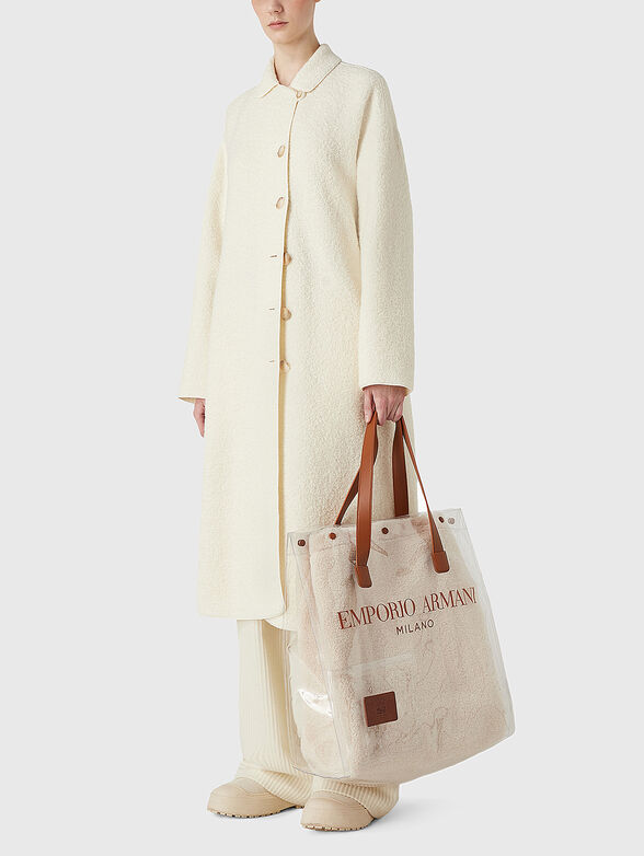 Coat with belt in ecru color - 2