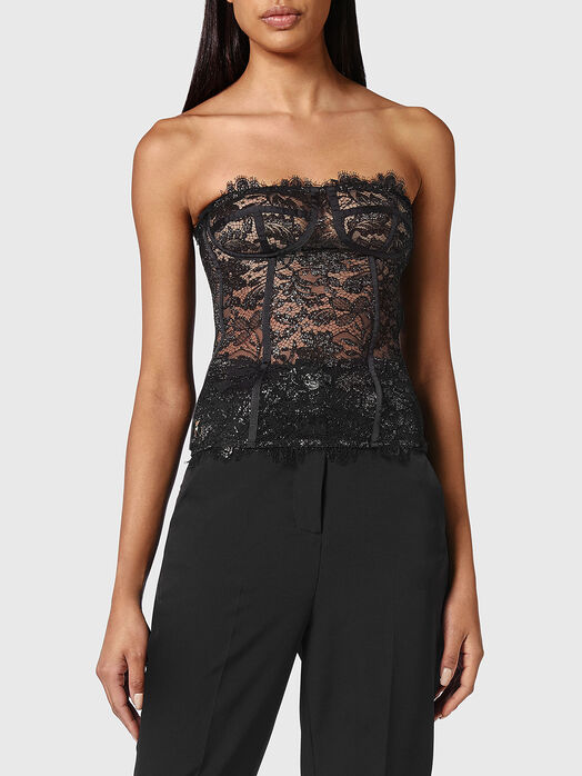 Black lace bustier