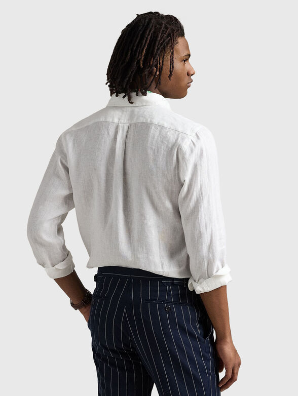 Linen shirt with logo embroidery - 3