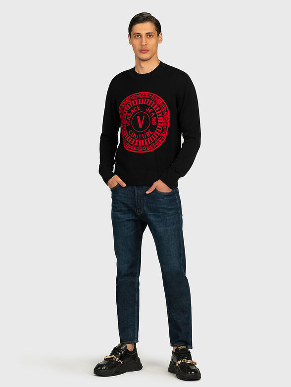 Sweater with contrasting maksi logo print - 4