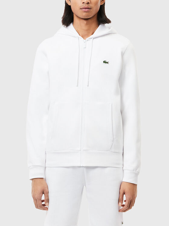 Cotton hooded sweatshirt in blue - 1