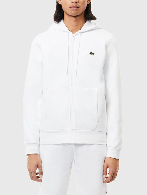 Cotton hooded sweatshirt in blue - 1