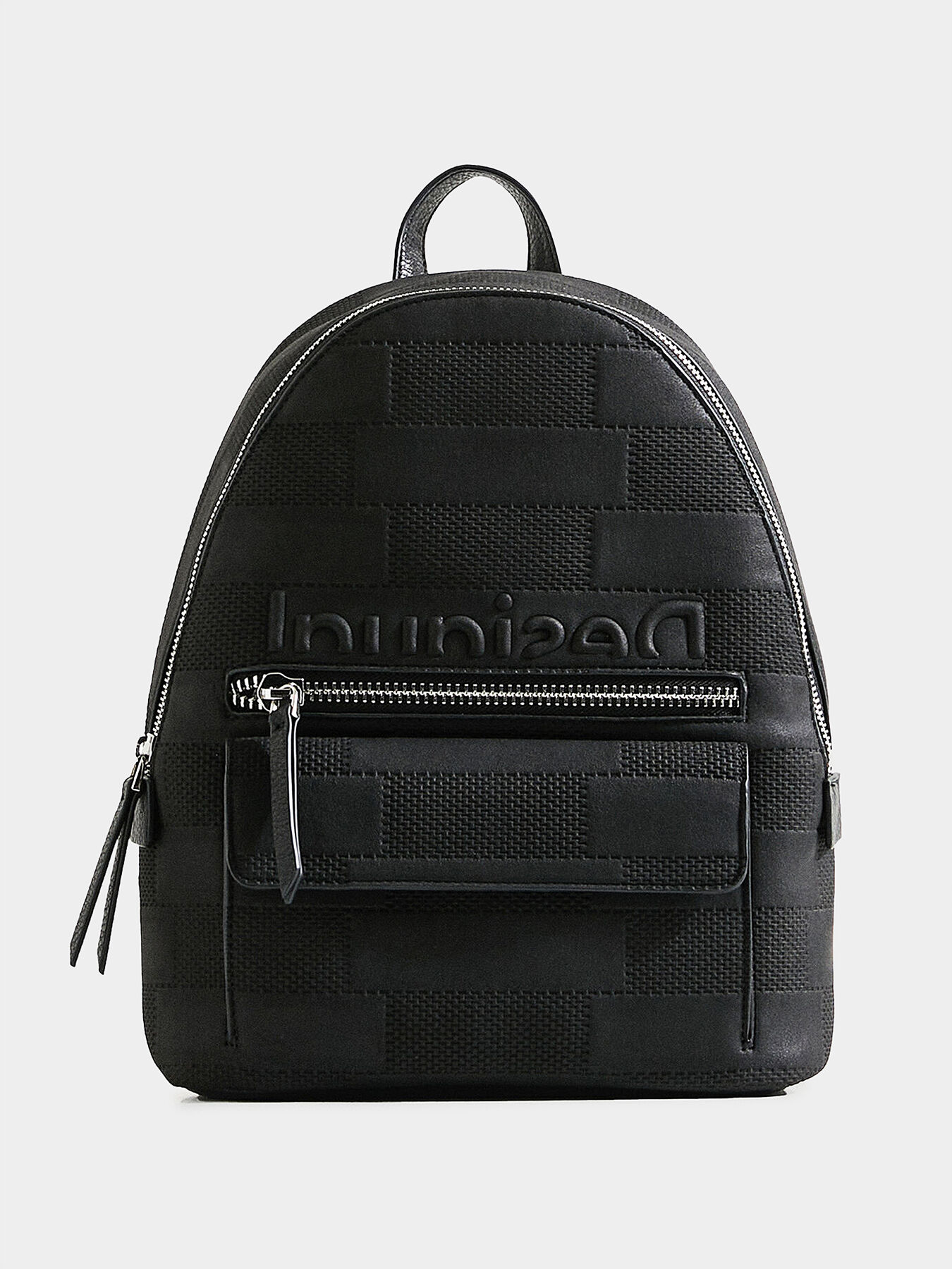 Black backpack with embossed logo brand DESIGUAL Globalbrandsstore en