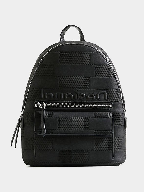 Black backpack with embossed logo - 1