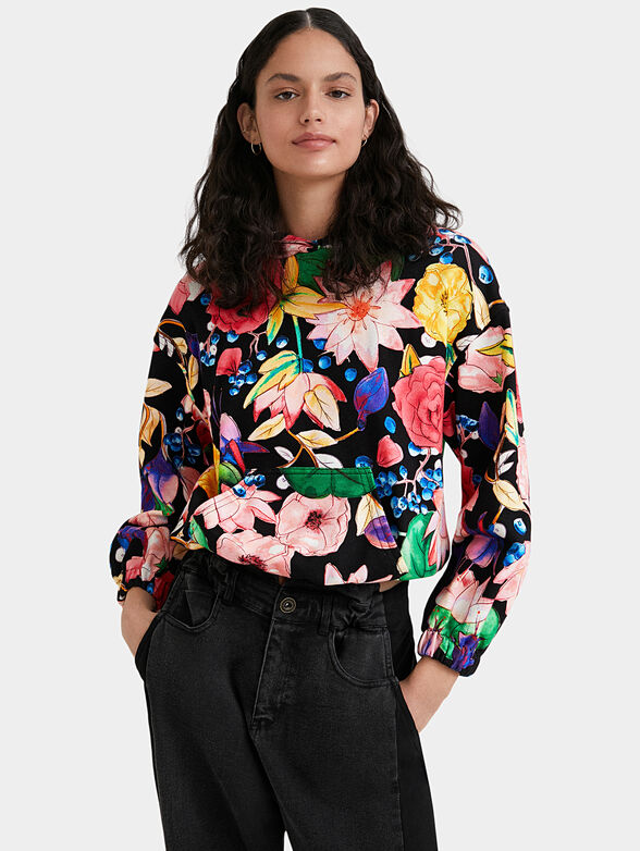CAROL sweatshirt with colorful maxi flowers - 1