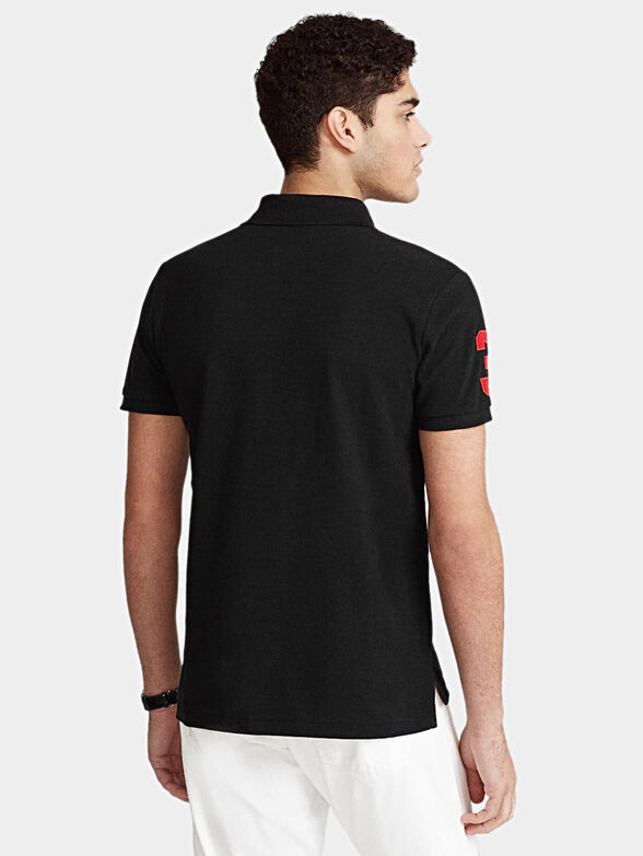 Black polo-shirt with logo embroidery - 2