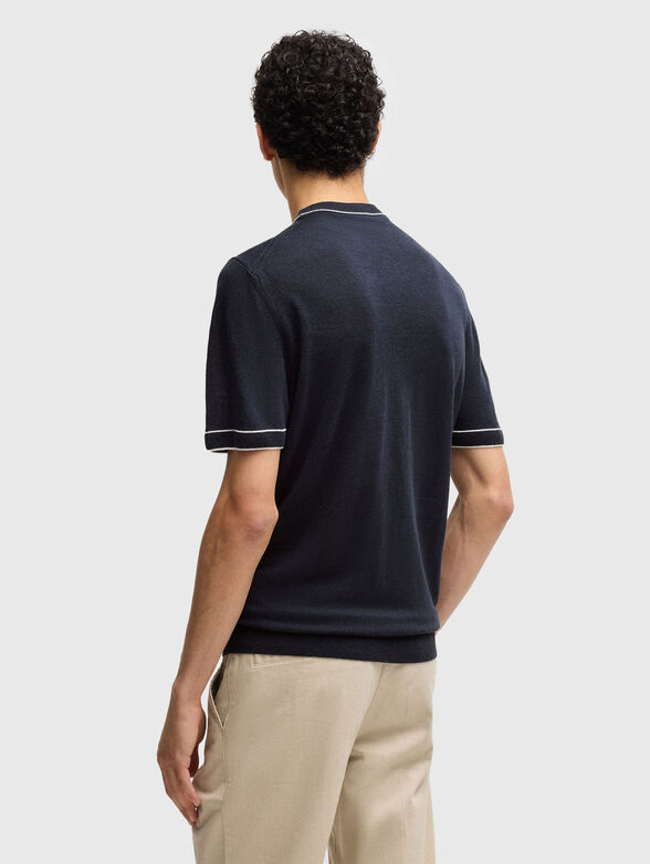 Linen sweater with accent stitching - 3