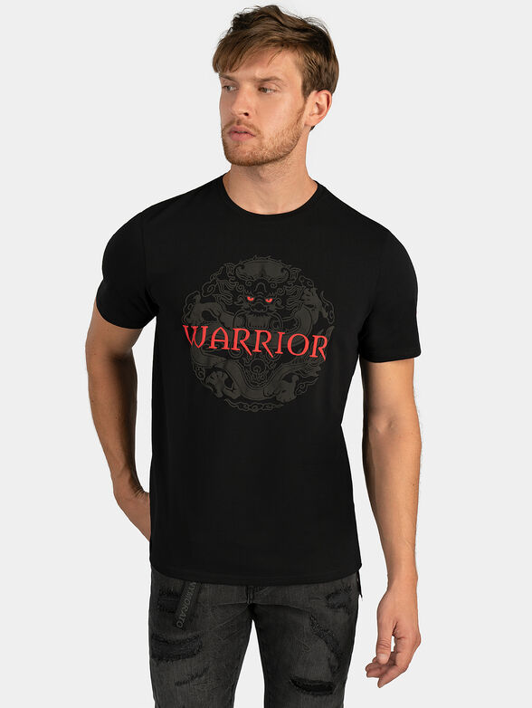 Black T-shirt with contrasting print - 1