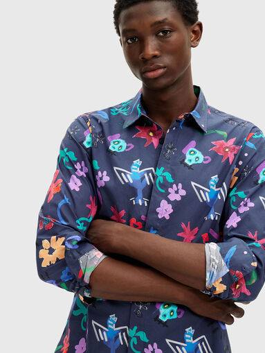 Dark blue shirt with print - 5