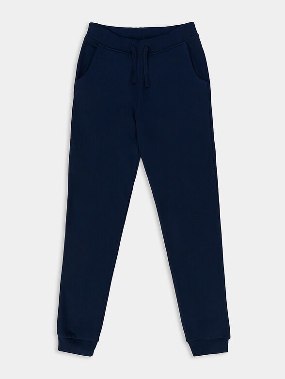 Black cotton sports trousers with logo detail - 1