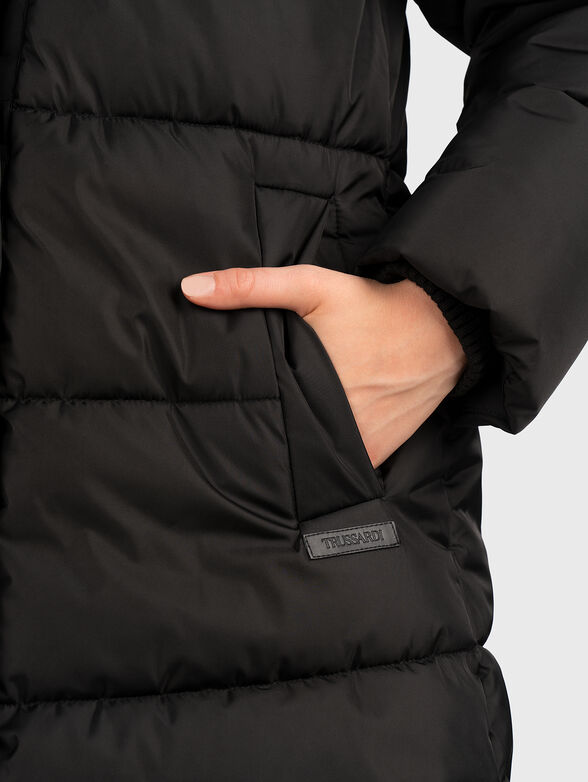 Long waterproof jacket in black color - 6