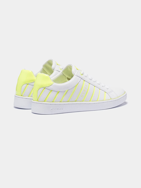 BOLIER White sneakers with neon inserts - 3
