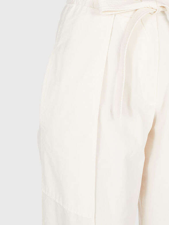 High waisted cotton trousers - 4