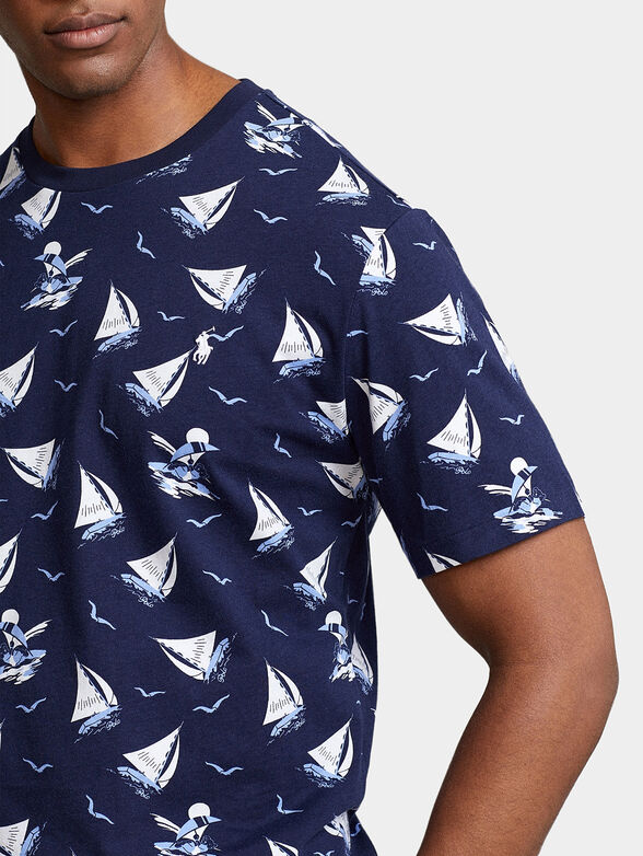 T-shirt in blue color with Polo Bear print - 4