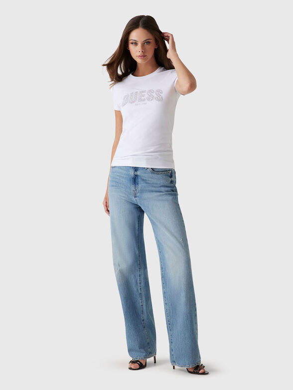 Black slim cotton T-shirt with logo - 2