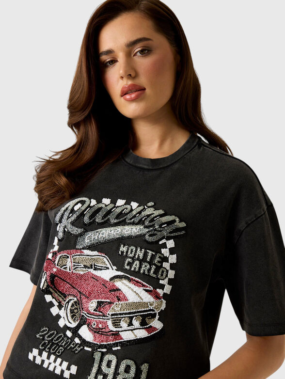 Black cotton t-shirt - 4