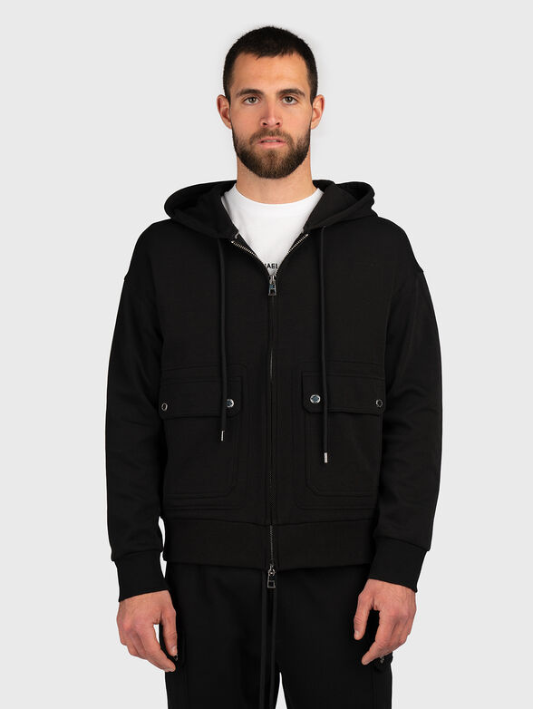 Sweatshirt with hood and zip - 1