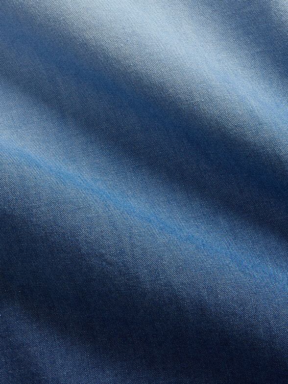 Cotton shirt with ombre effect - 4