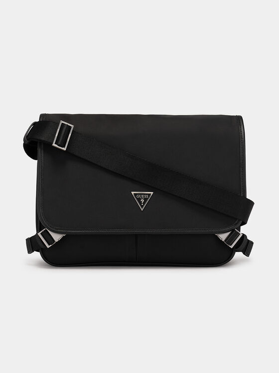 Текстилна кросбоди чанти с триъгълен лого детайл - 1