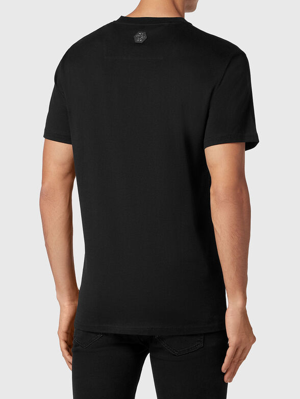 Crystal embellished T-shirt in black  - 3