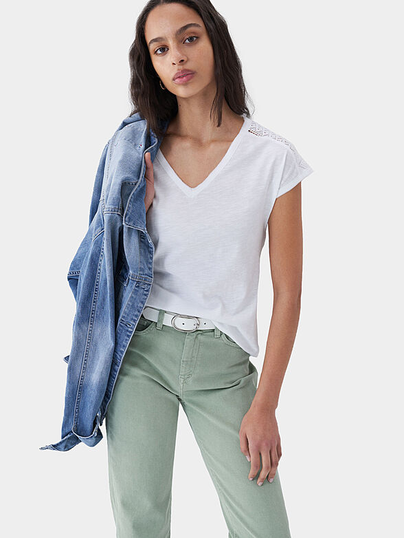 T-shirt with lace accent - 5