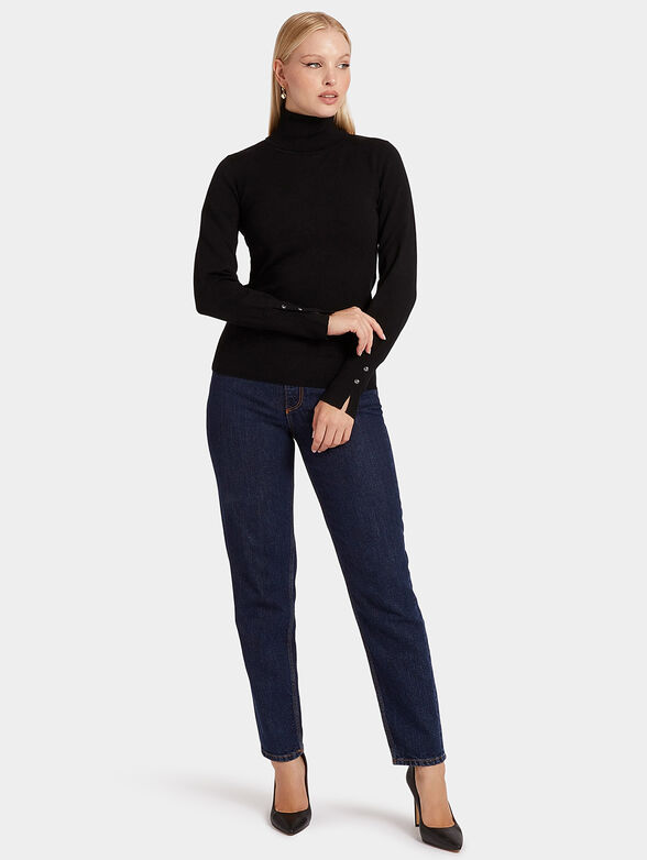 Turtle neck sweater with buttons on the sleeves - 2