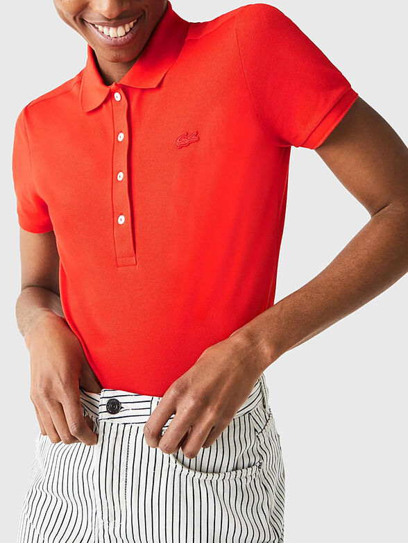 Burgundy cotton polo shirt - 1