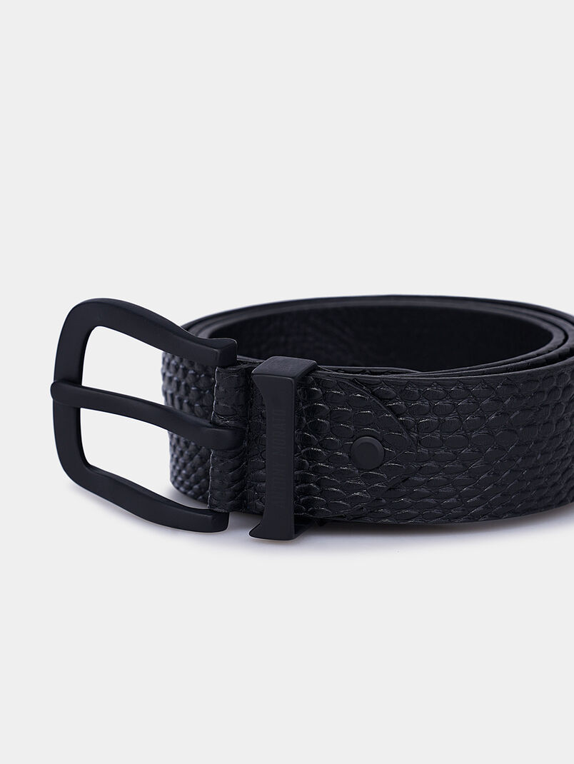 Black leather belt - 3