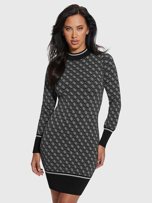 Knit dress with monogram logo detail