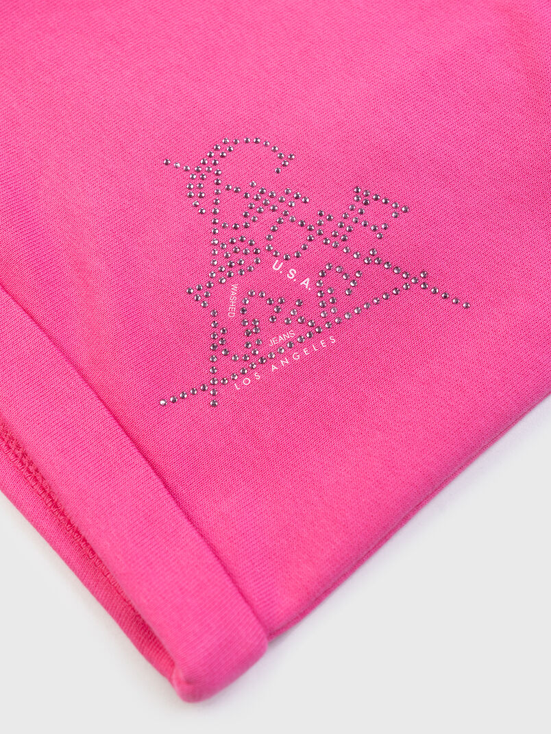 Cotton shorts with rhinestones - 3