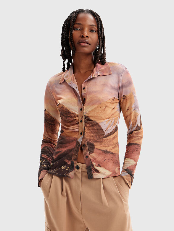 Shirt with multicolor print - 1