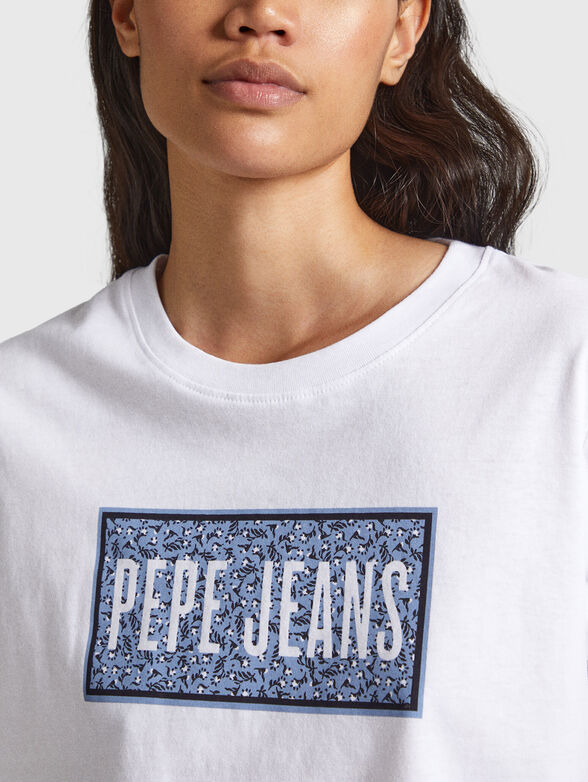 Cotton T-shirt with print and logo - 4