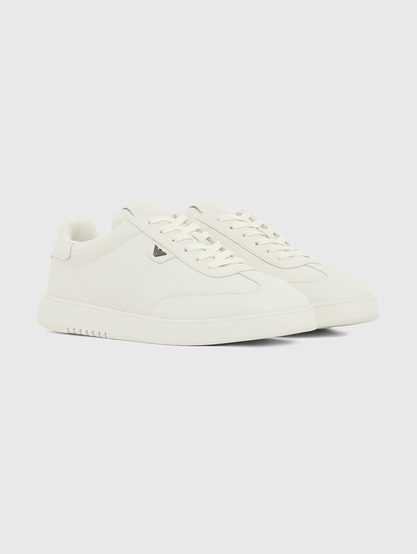 Genuine leather sneakers with a logo - 3