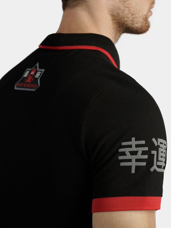 Black polo-shirt with contrasting details - 4
