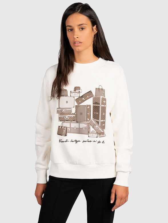 Cotton sweatshirt with contrasting print - 1