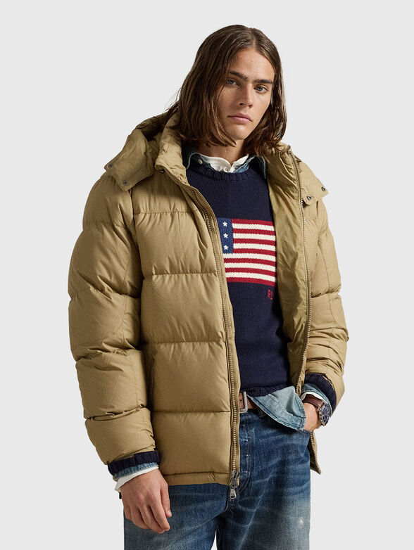 Padded jacket in beige  - 1