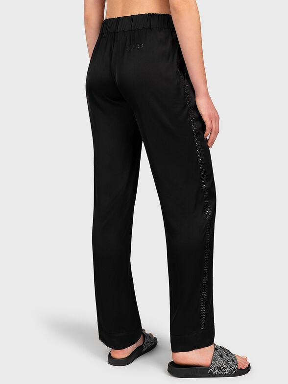 Black trousers with rhinestone applications - 2