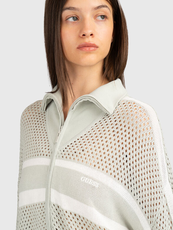 Sweatshirt with a zip and perforations - 4