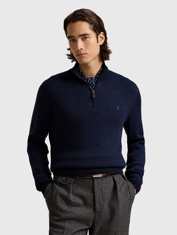 Wool sweater with zip - 1