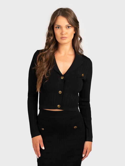 Short cardigan with accent buttons