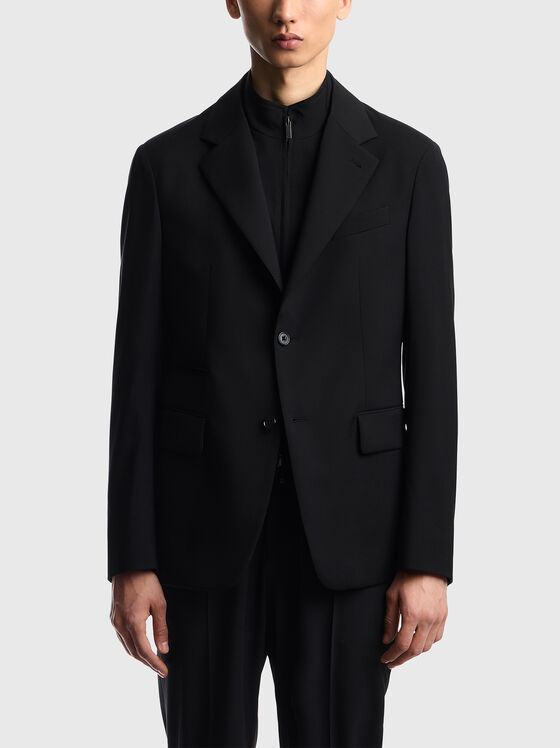 Black wool blazer - 1