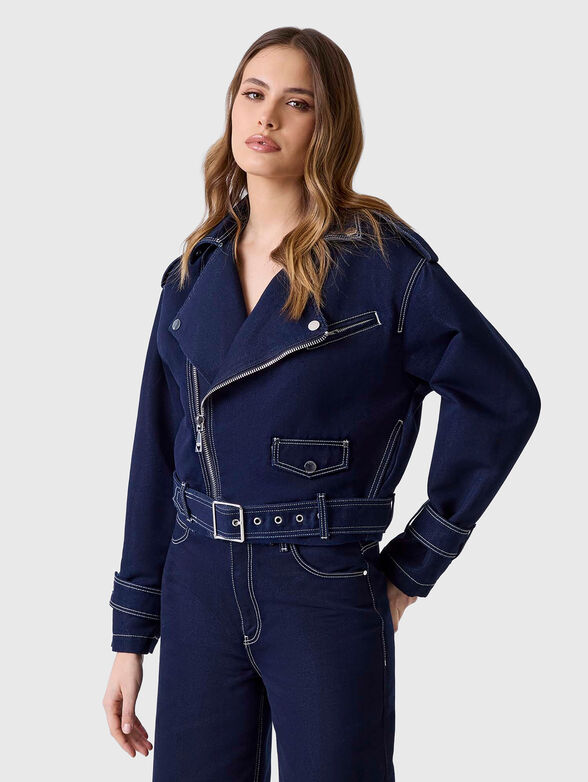 Denim biker jacket - 1