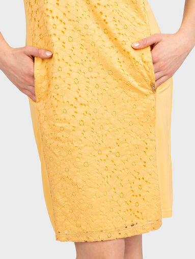 White dress with accent embroidery - 4