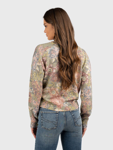 Wool blend cardigan with animal print - 3