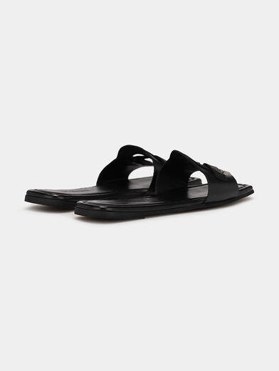 Leather sandals with logo accent - 3