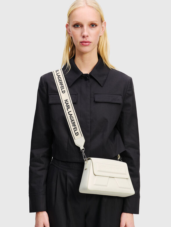 Leather crossbody bag with logo - 2