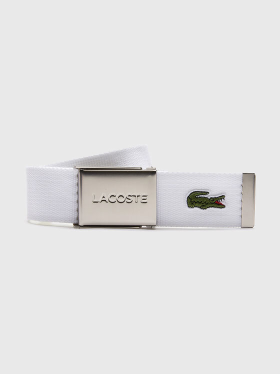 Beige textile belt with logo - 1
