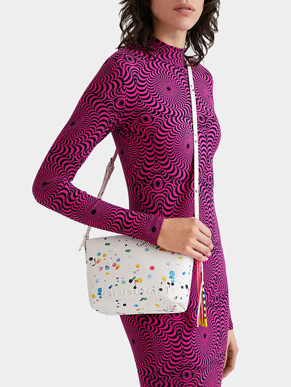 Crossbody bag with colorful paint splatter - 2