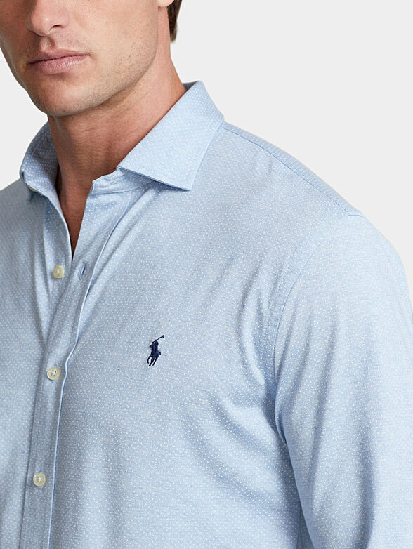 Cotton shirt with embroided logo - 4