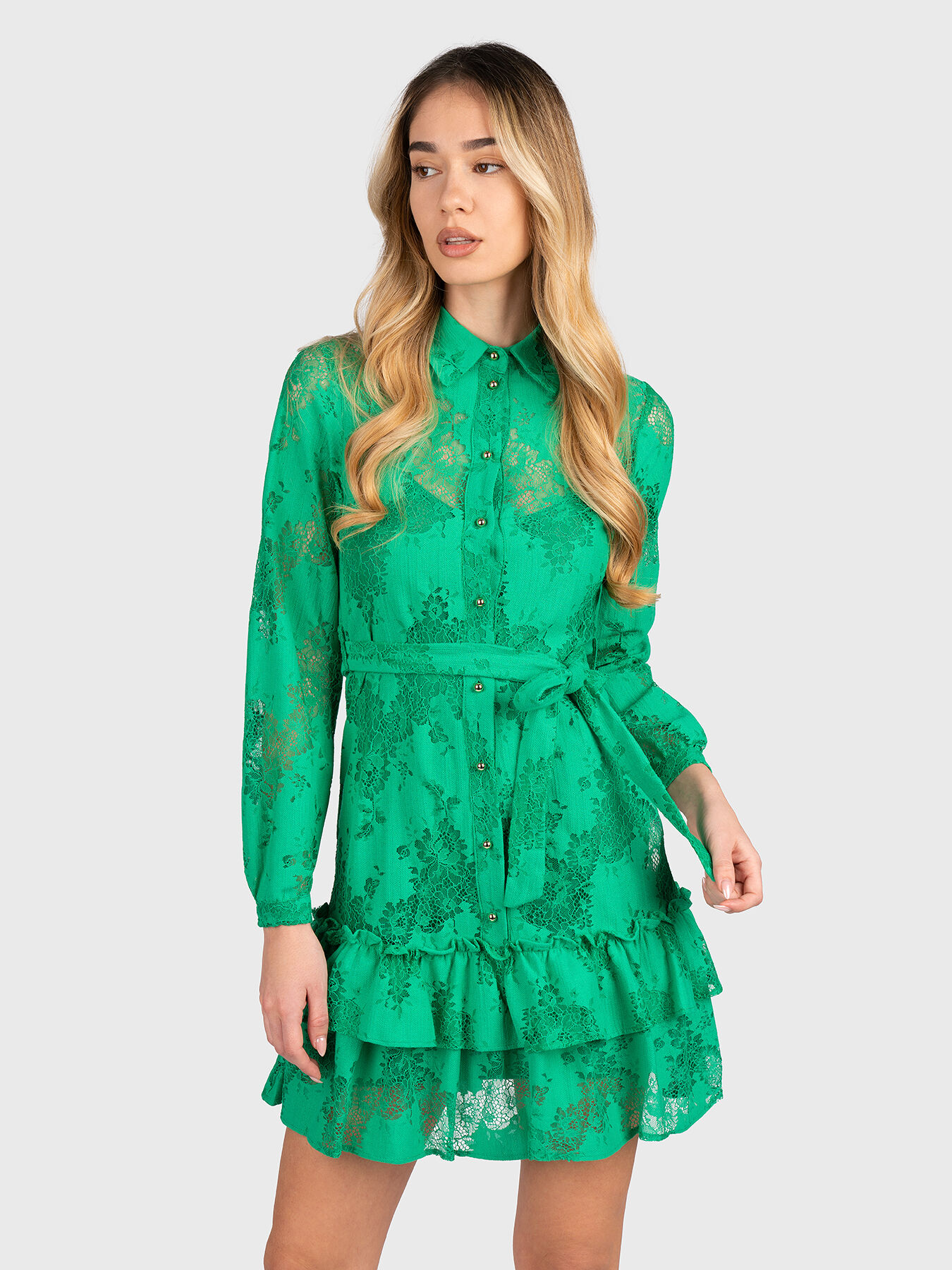 Black dress with lace accents brand LIU JO Globalbrandsstore en